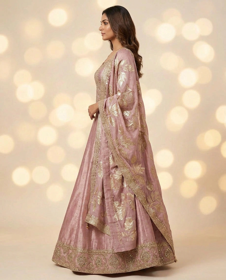 Tissue Croptop Lehenga with Peplum Croptop view 7