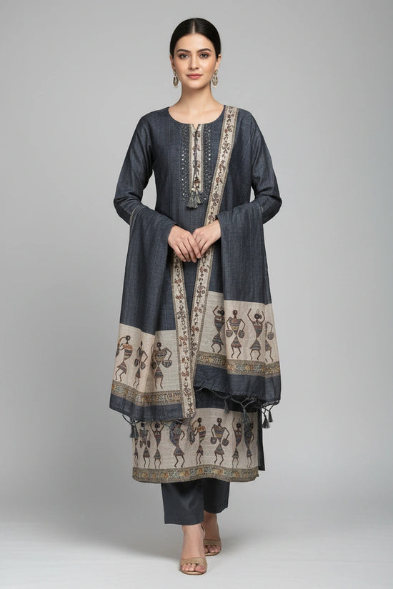 Refined Cotton Linen Straight Suit - Rangoli Sarees