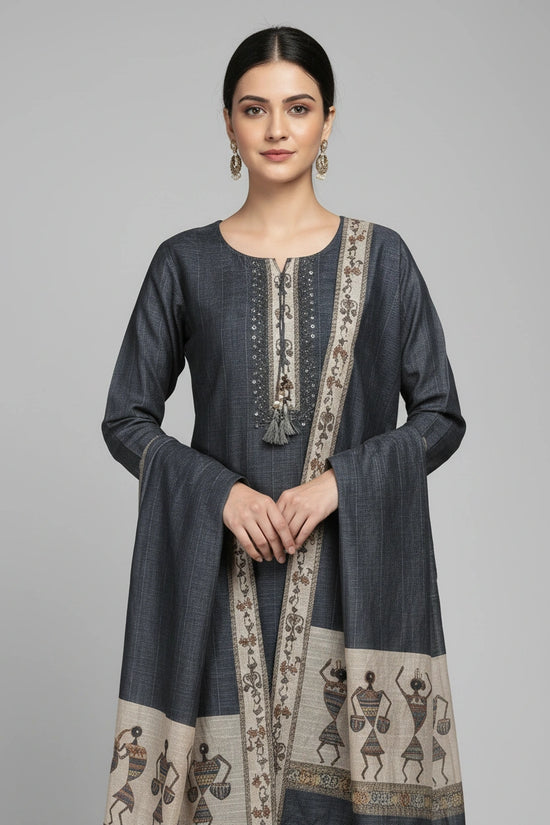 Refined Cotton Linen Straight Suit - Rangoli Sarees