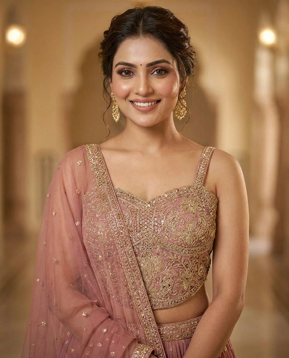 Georgette Croptop Lehenga - Rangoli India