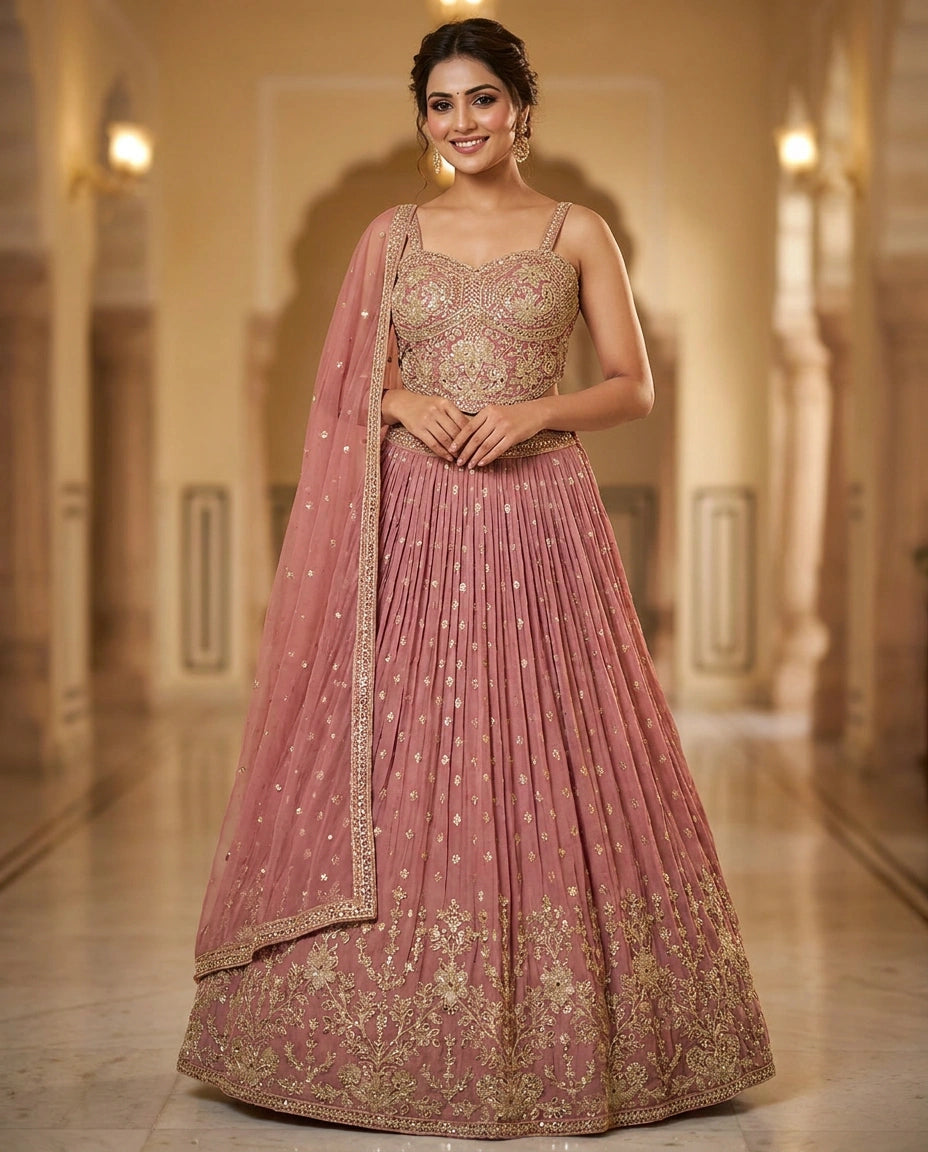 Georgette Croptop Lehenga - Rangoli India