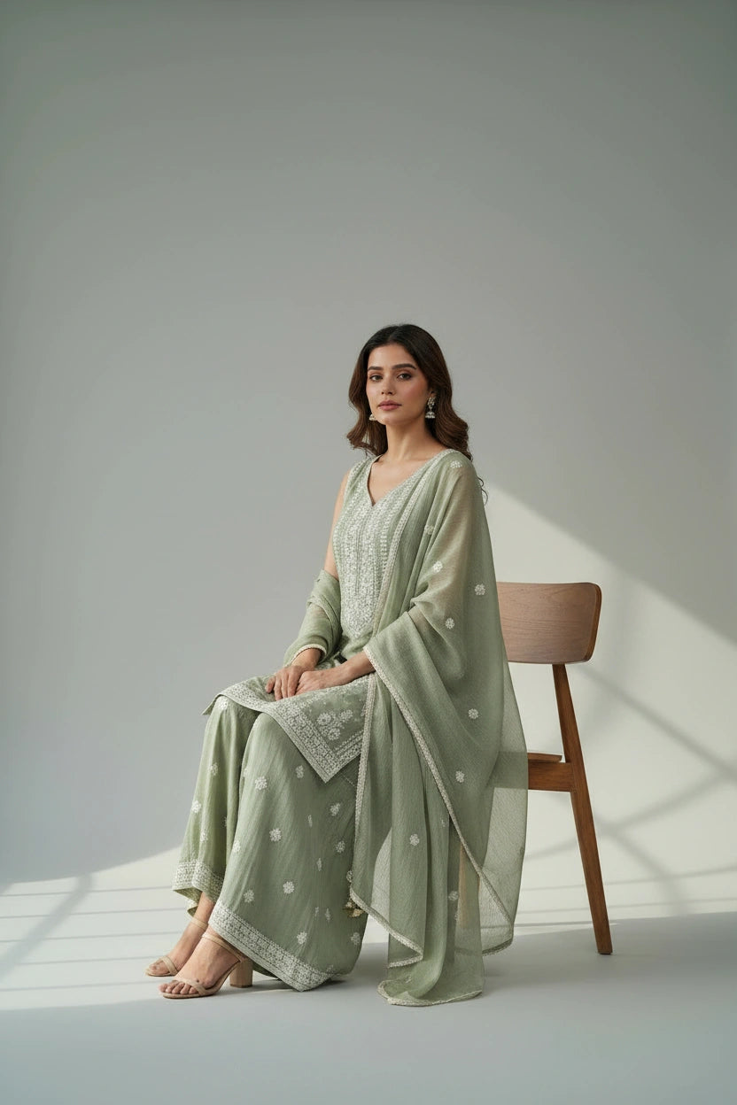 Chic Cotton Side Slit Suit - Rangoli Sarees