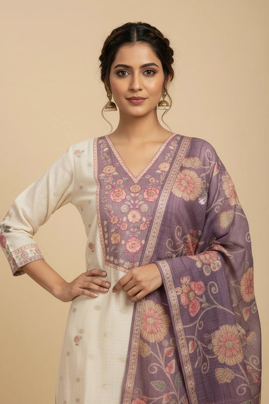 Refined Kota Doria Straight Suit - Rangoli Sarees
