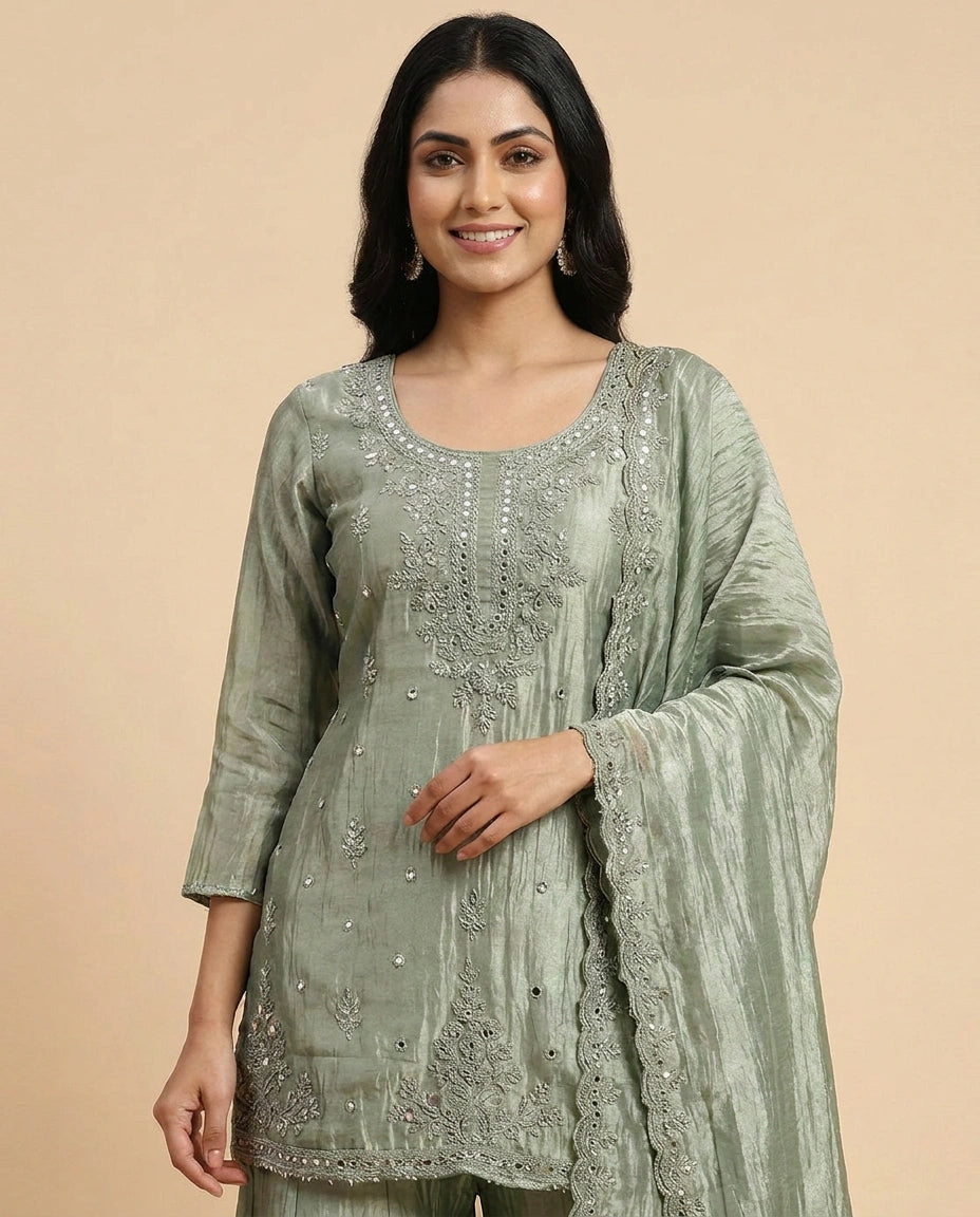 Tissue Co-ord Set Suit - Rangoli India