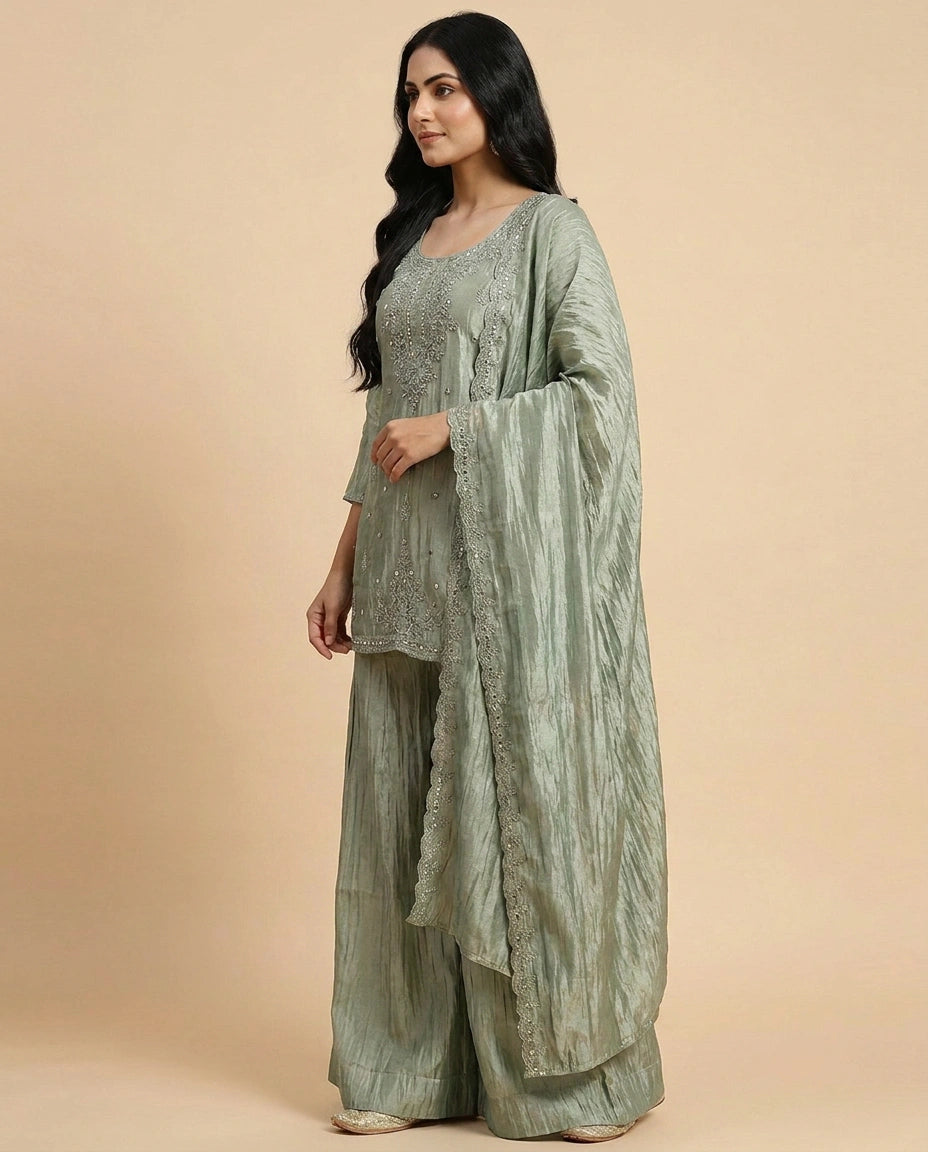 Tissue Co-ord Set Suit - Rangoli India