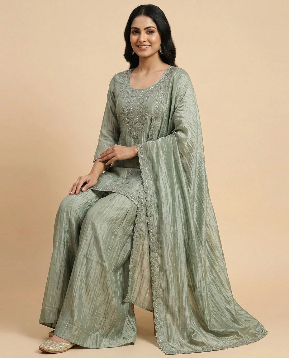 Tissue Co-ord Set Suit - Rangoli India