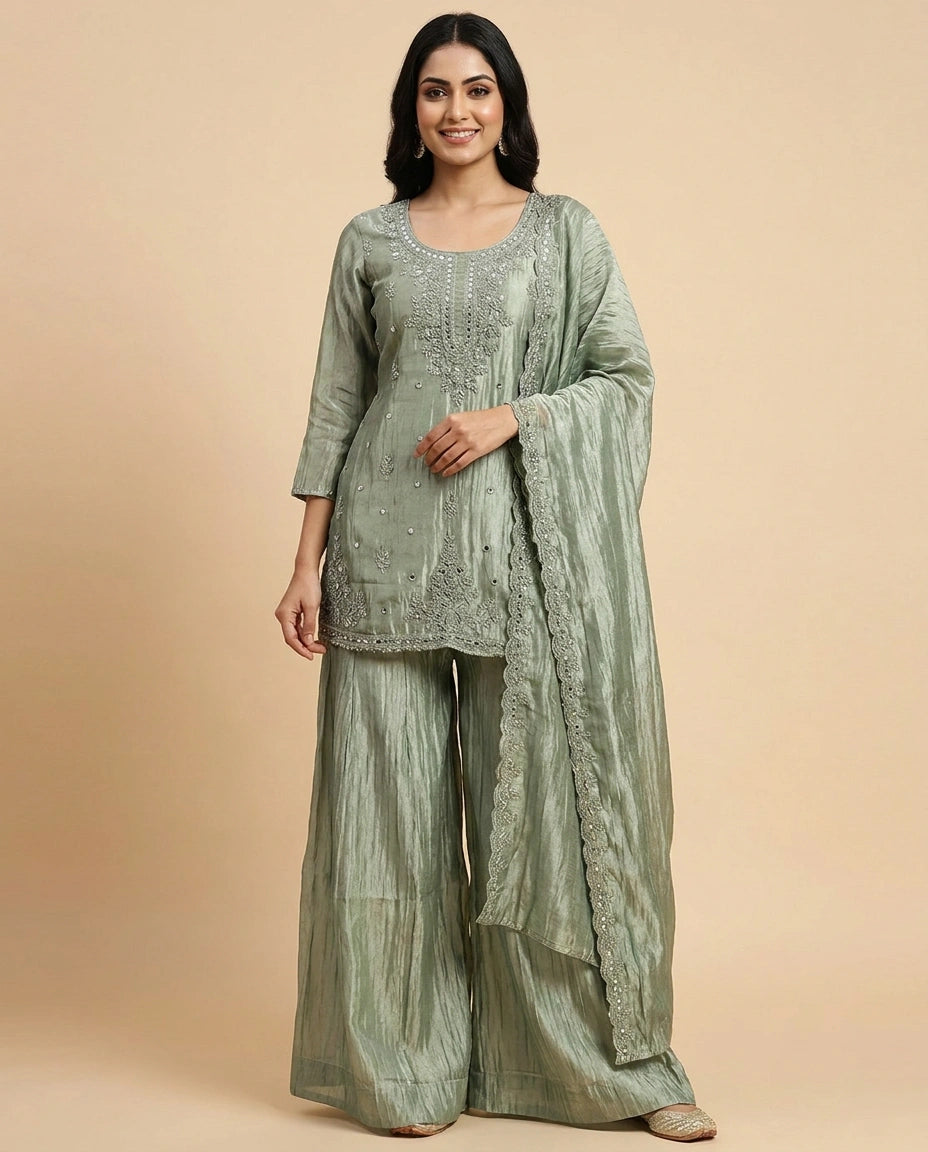 Tissue Co-ord Set Suit - Rangoli India