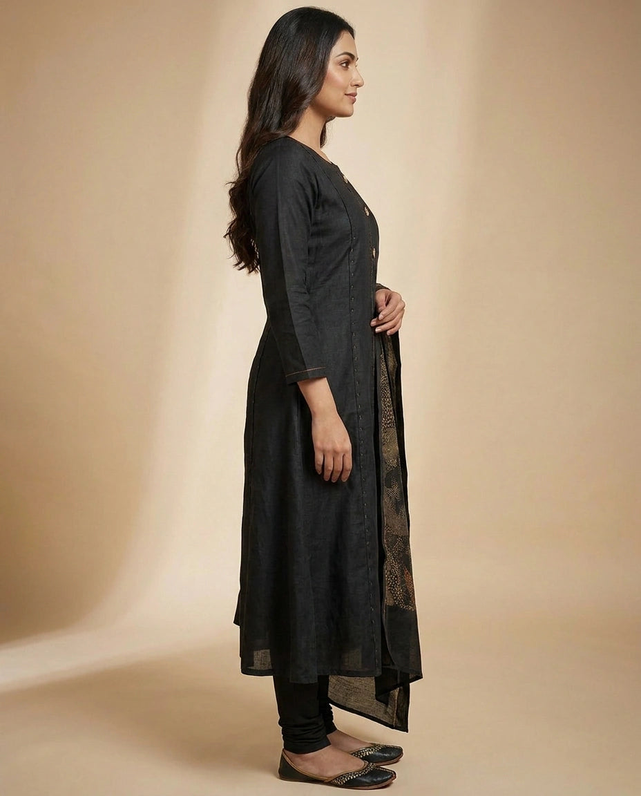 Dola Silk A-Line Suit - Rangoli India
