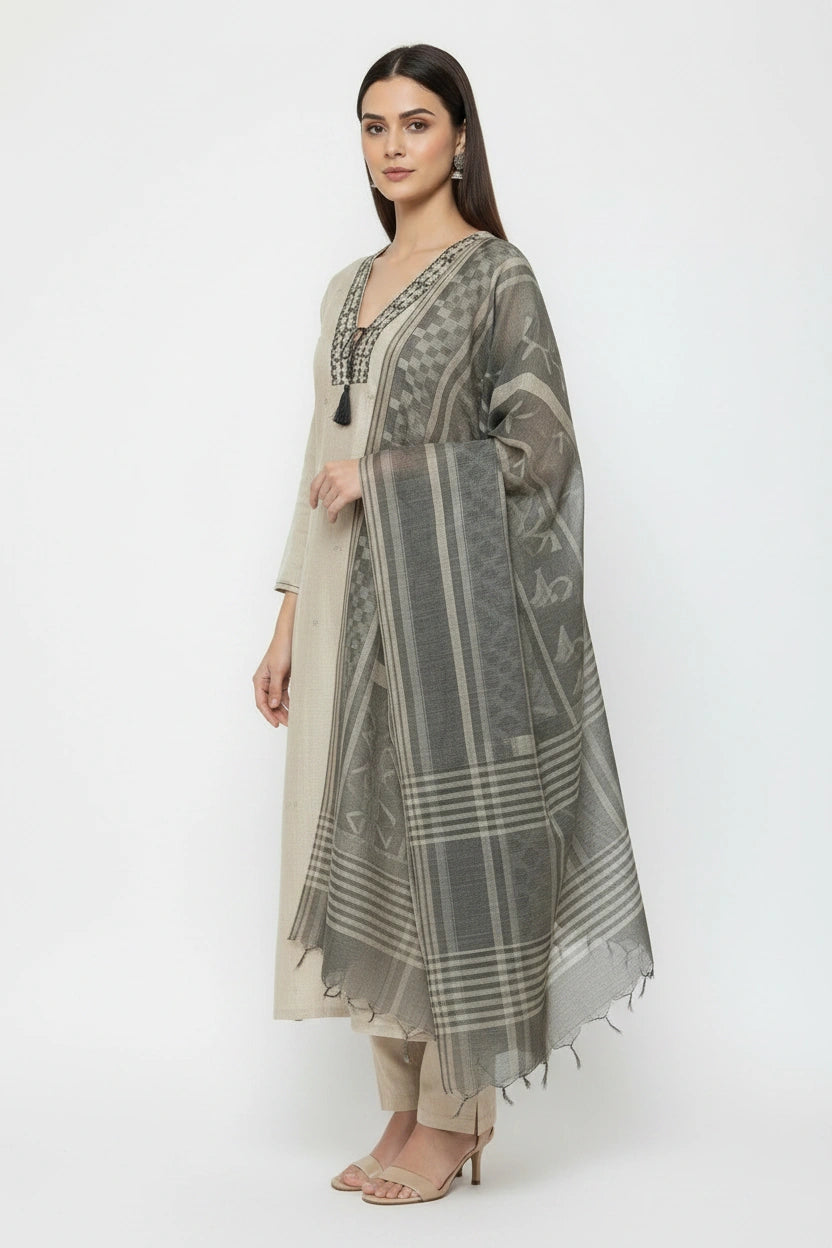 Refined Chanderi Straight Suit - Rangoli Sarees