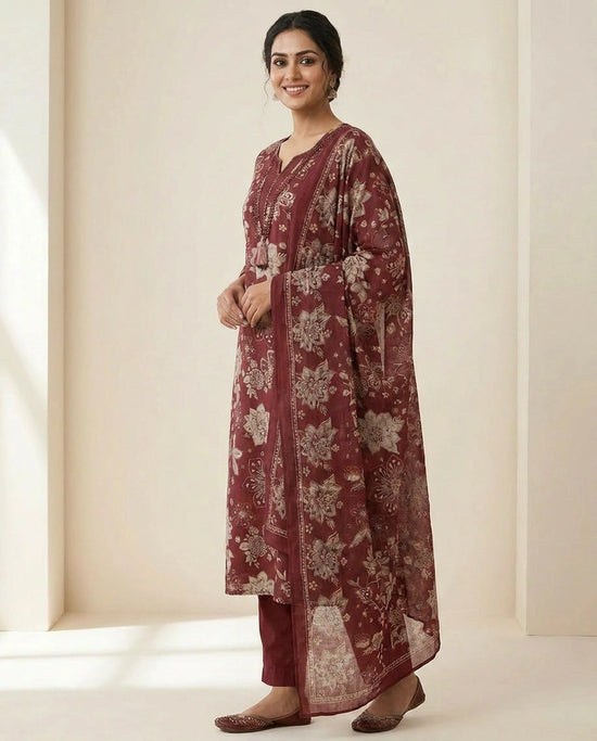Straight-Cut Cotton Straight Suit for Women - Daily Wear
