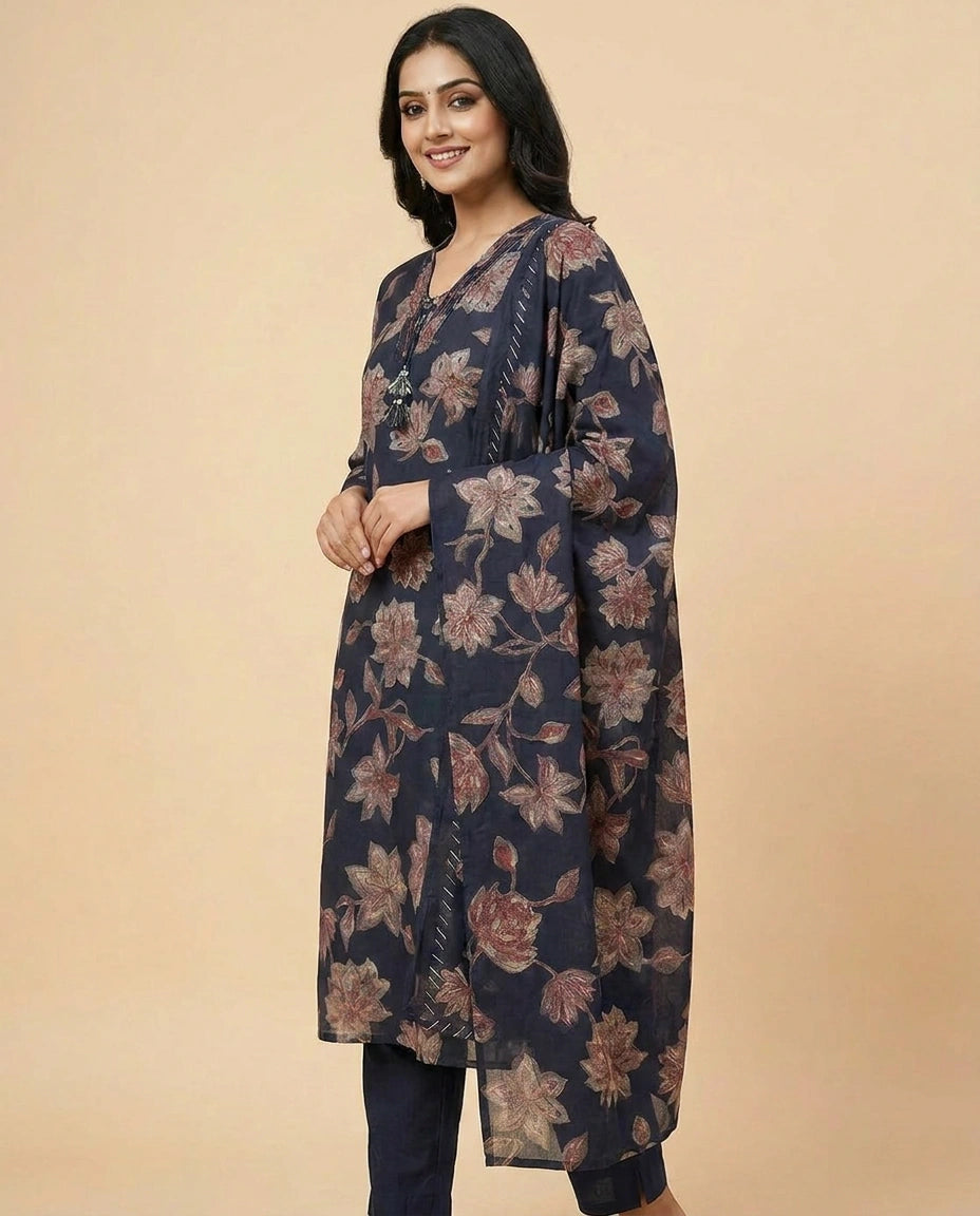 Straight Suit in Soft Cotton for Women - Daily Wear