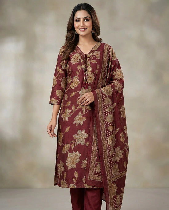 Straight Suit in Soft Cotton for Women - Daily Wear