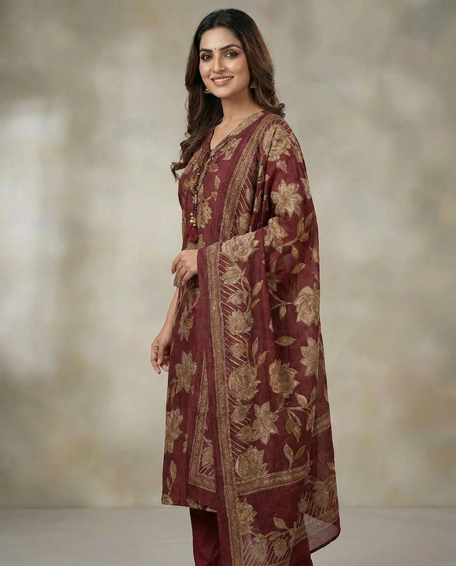 Straight Suit in Soft Cotton for Women - Daily Wear