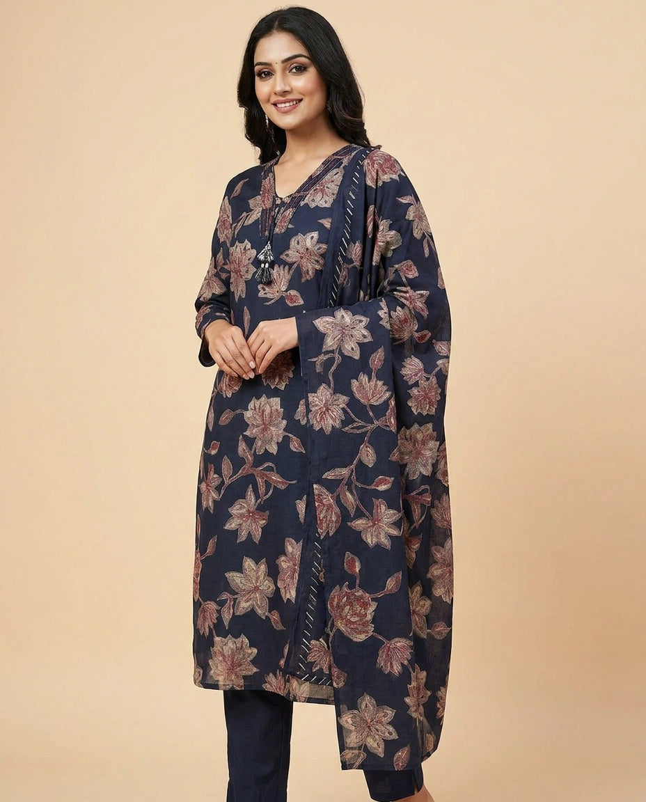 Straight Suit in Soft Cotton for Women - Daily Wear