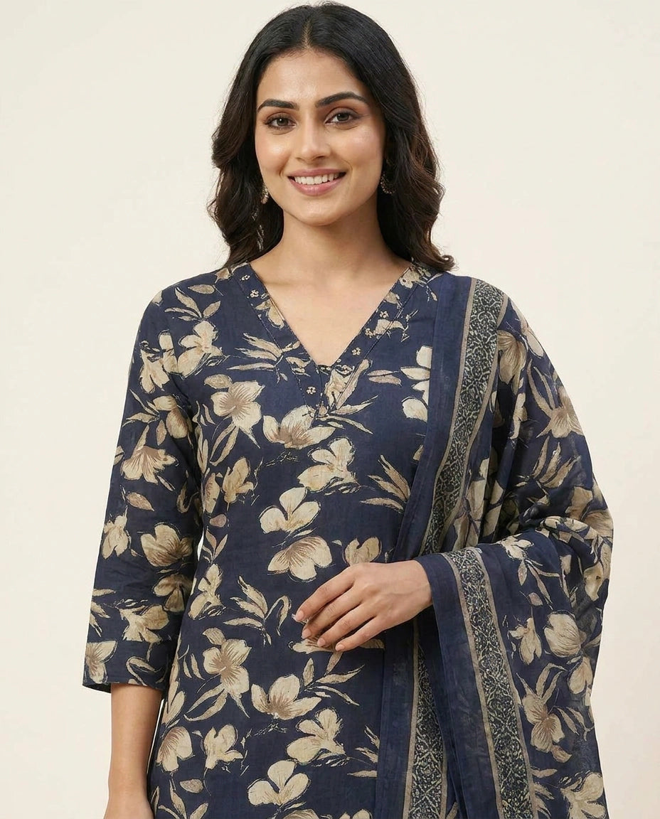 Everyday Cotton Straight Suit for Women - Daily Wear