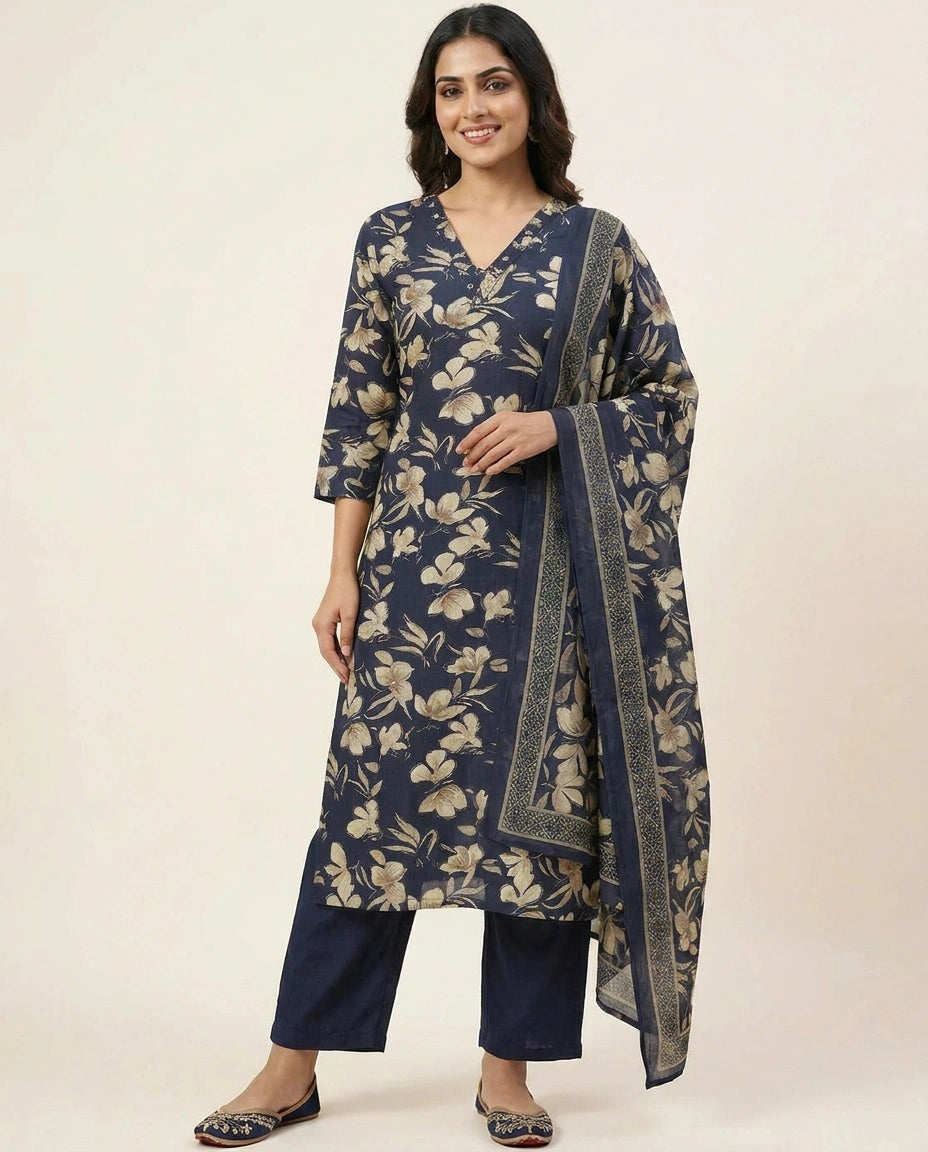 Everyday Cotton Straight Suit for Women - Daily Wear