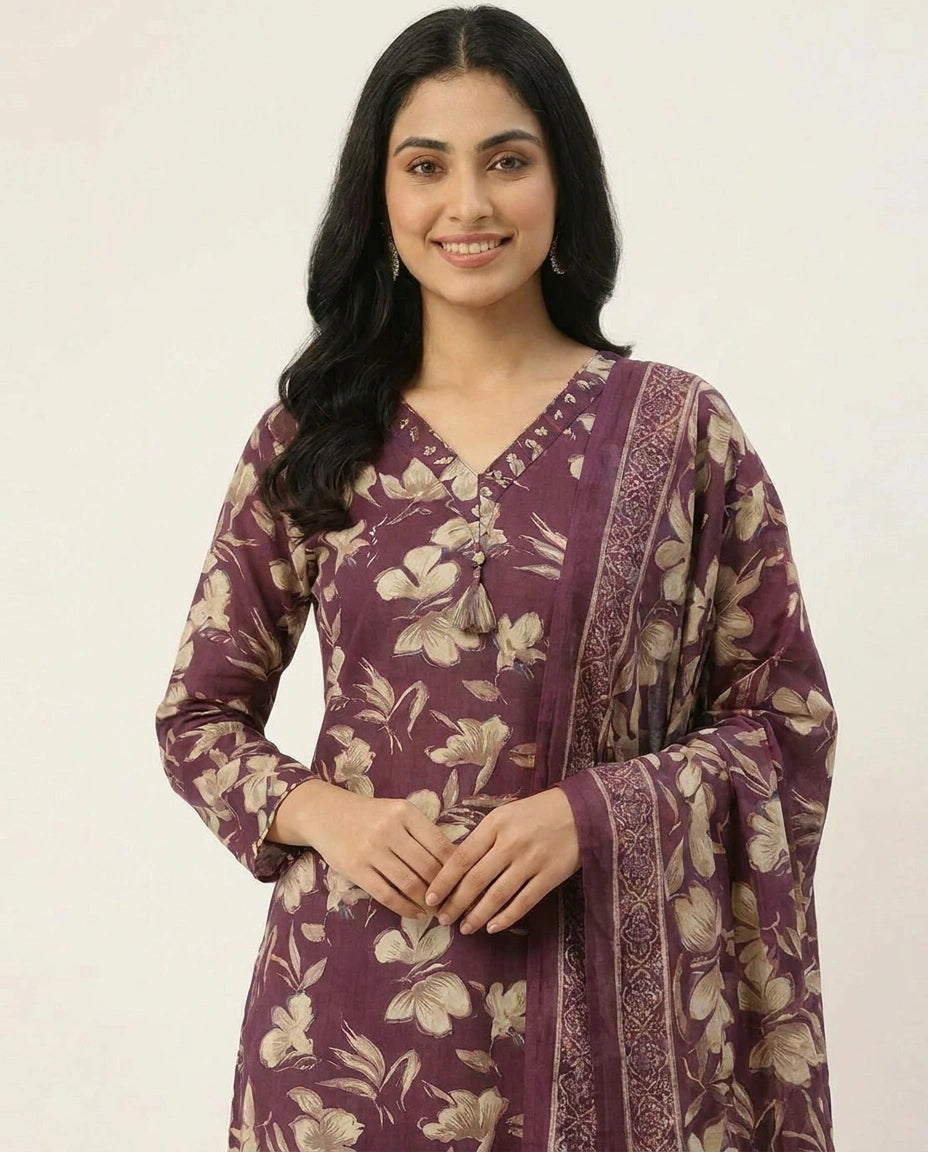 Everyday Cotton Straight Suit for Women - Daily Wear