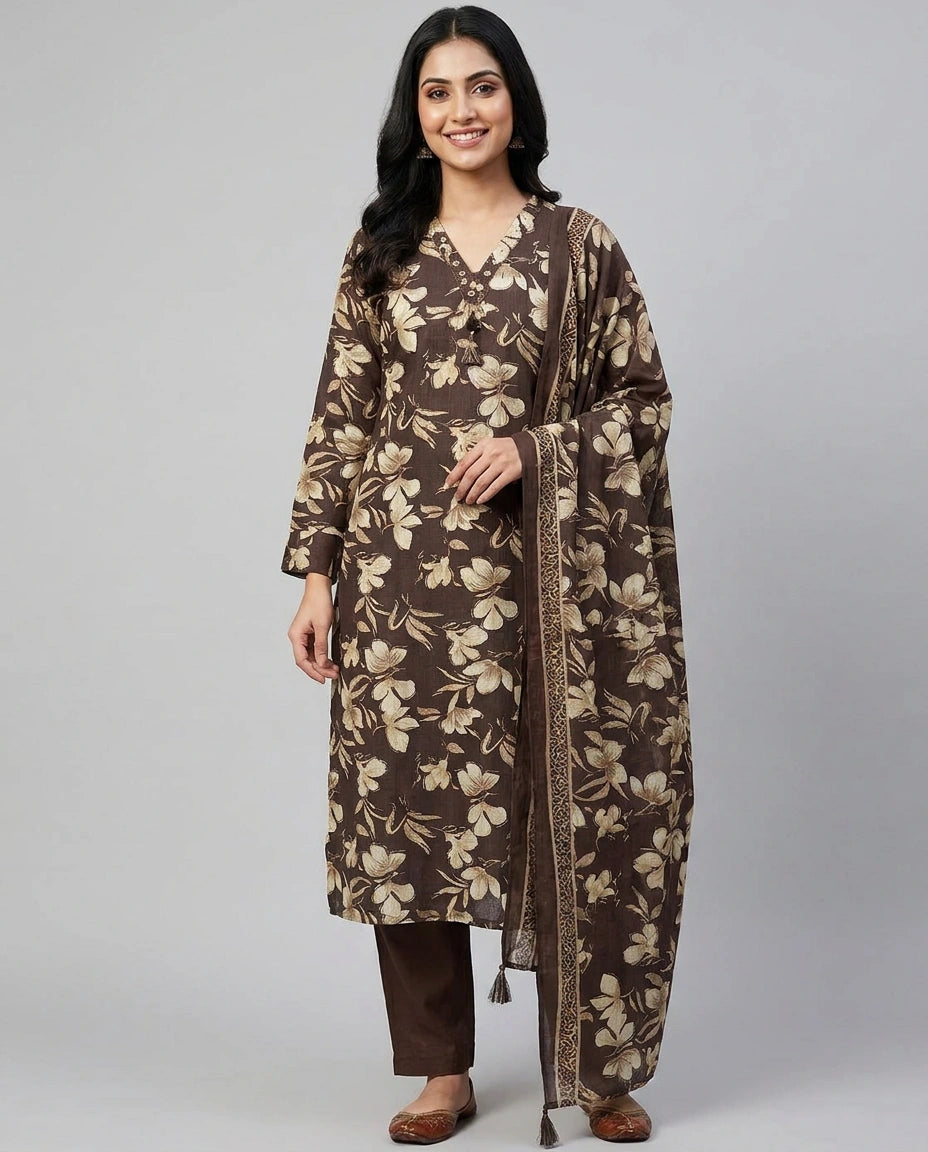 Everyday Cotton Straight Suit for Women - Daily Wear