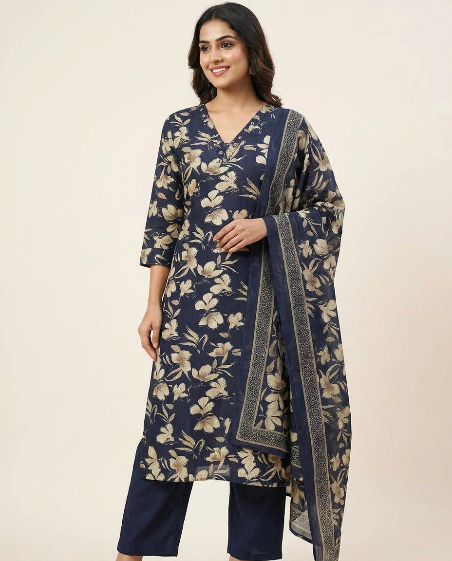 Everyday Cotton Straight Suit for Women - Daily Wear