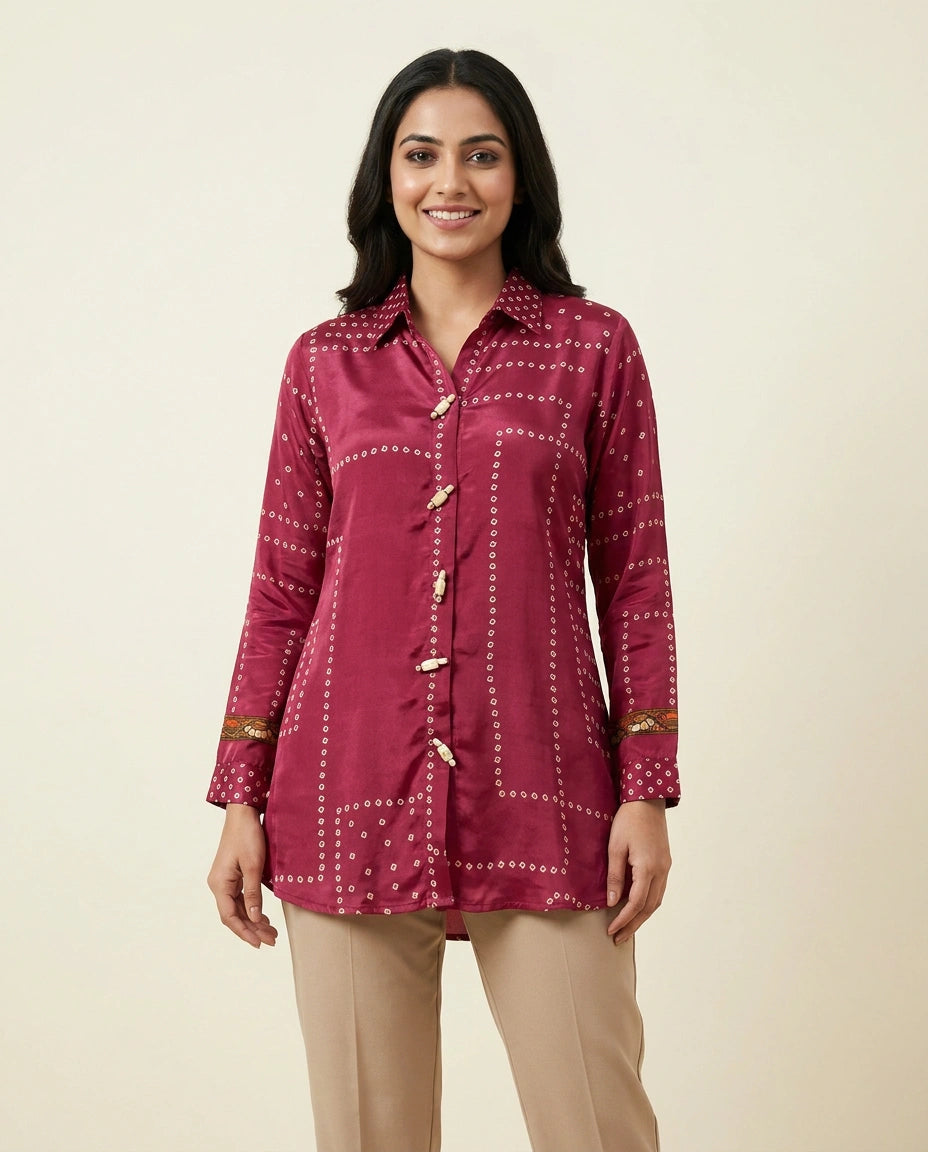 Printed Chinon Kurti Short - Rangoli India