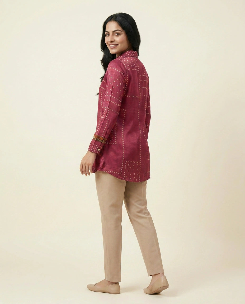 Printed Chinon Kurti Short - Rangoli India