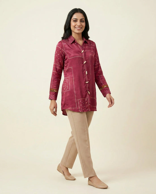 Printed Chinon Kurti Short - Rangoli India