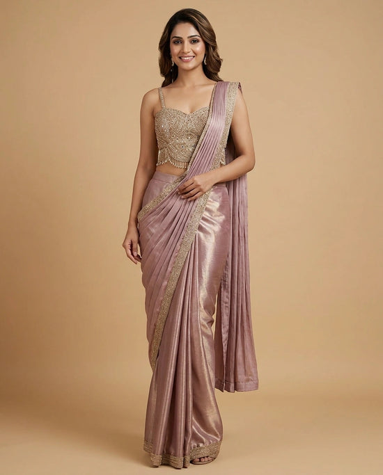 Art Silk Designer Saree with Zari Woven Floral Motifs for Women - Rangoli India