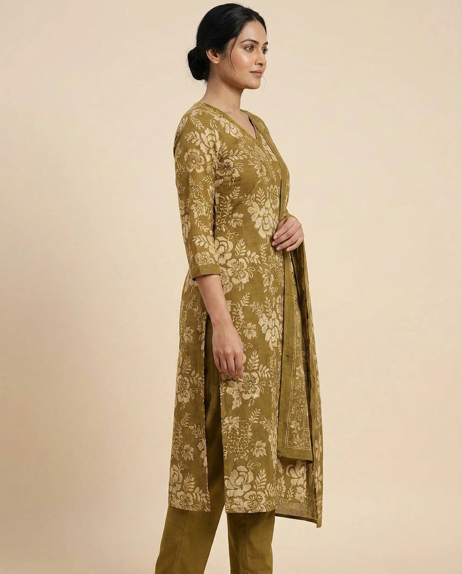 Printed Cotton Straight Suit - Rangoli India