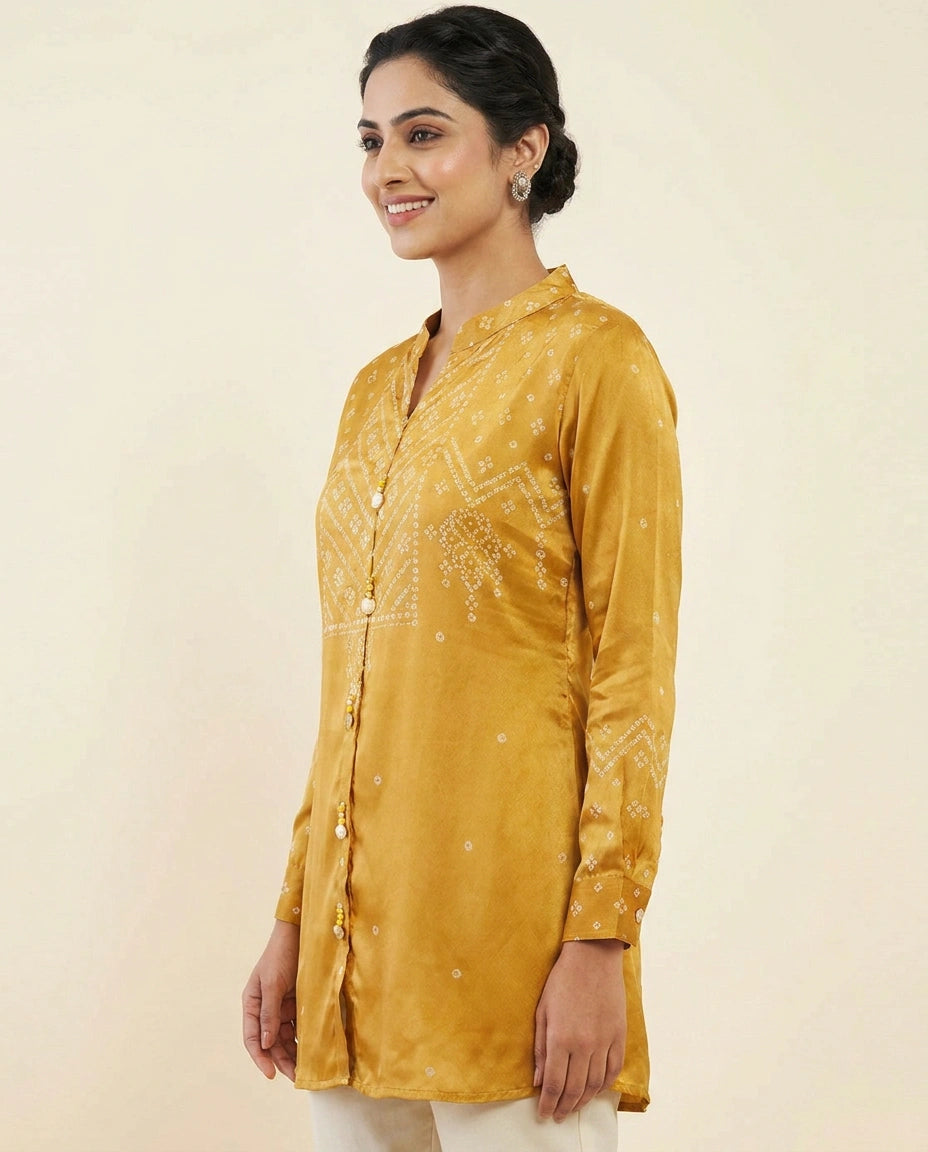 Printed Kurti Short in Chinon - Rangoli India
