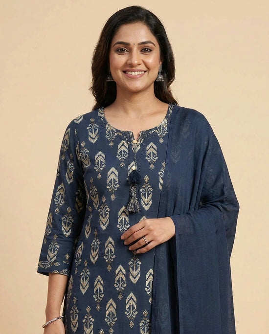 Straight Suit in Cotton With Printed - Rangoli India
