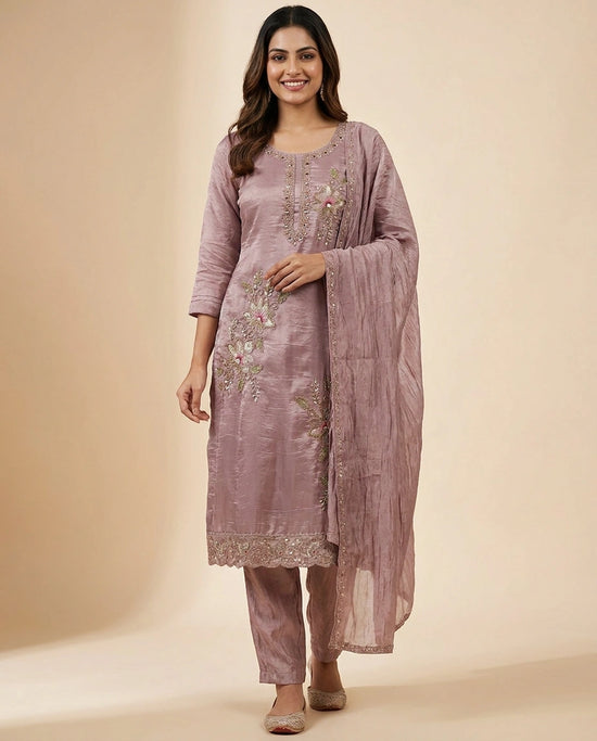 Crush Tissue Straight Suit - Rangoli India