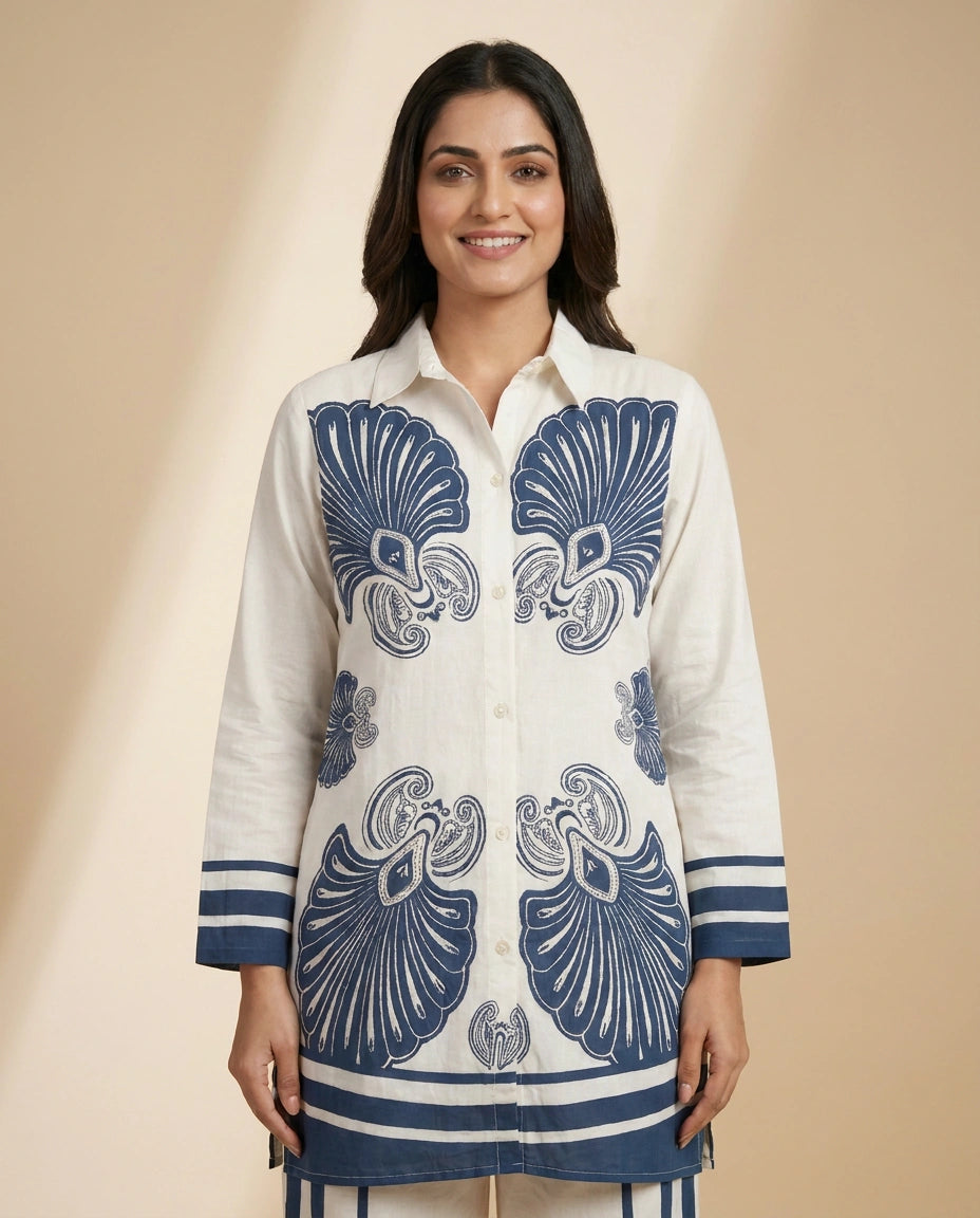Cotton Co-ord Set with Geometric Border - Rangoli India
