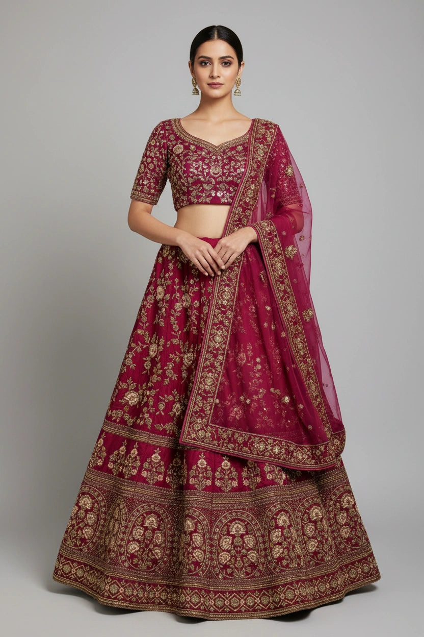 Designer Rich Velvet Lehenga Choli Set | Rangoli