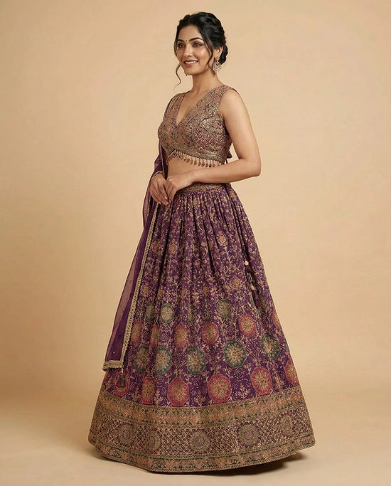 Crepe Silk Croptop Lehenga for Women - Wedding Wear - Rangoli India
