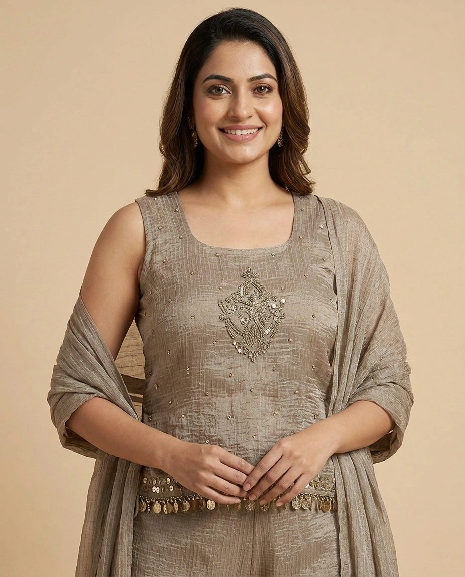 Tissue Jacket Choli Co-ord Set Set - Rangoli India