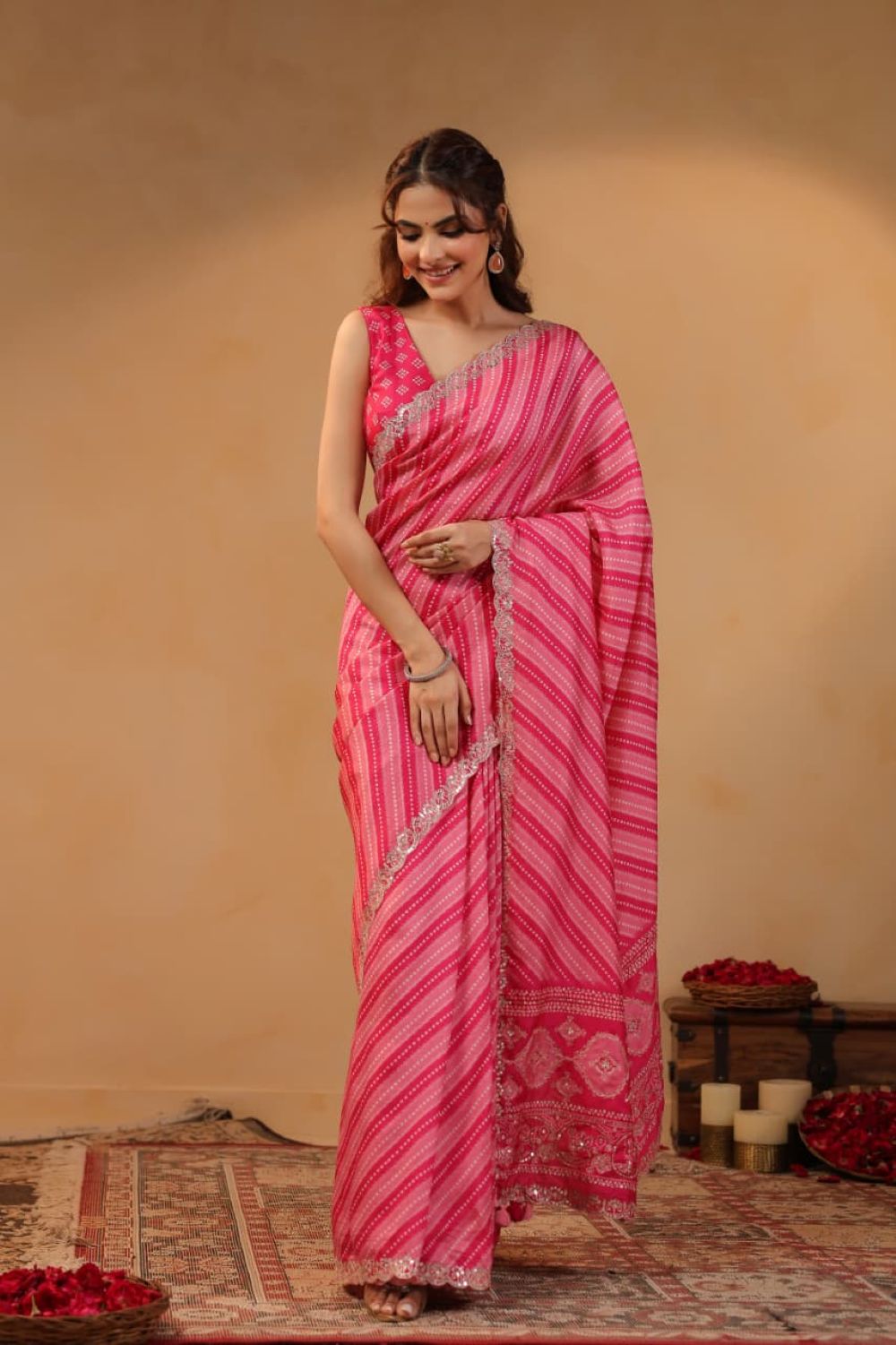 Rani & Pink Dola Silk Designer Work Sarees