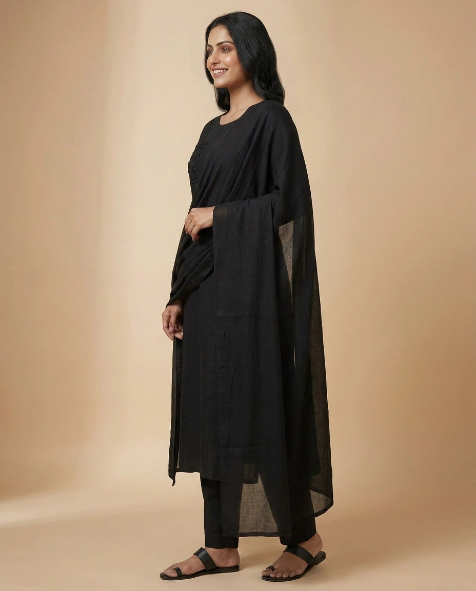 Black Chinon Kurti Set — photo 3 of 4