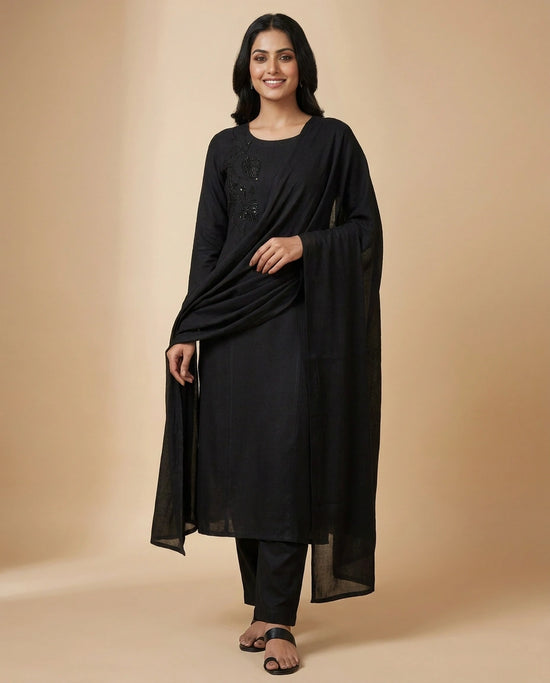 Black Chinon Kurti Set — photo 2 of 4