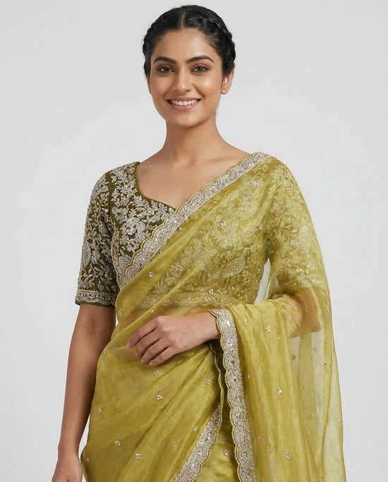 Tissue Designer Saree - Rangoli India