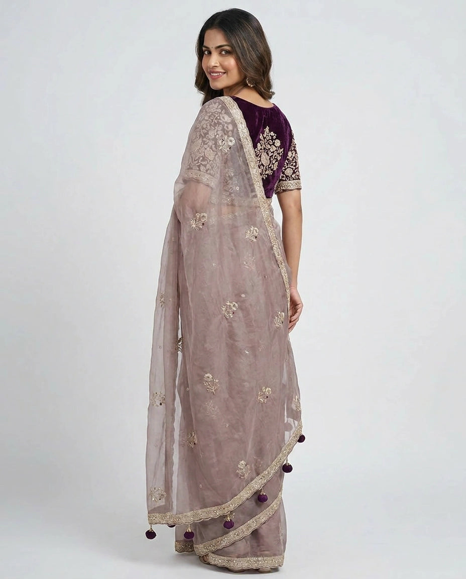 Tissue Designer Saree - Rangoli India