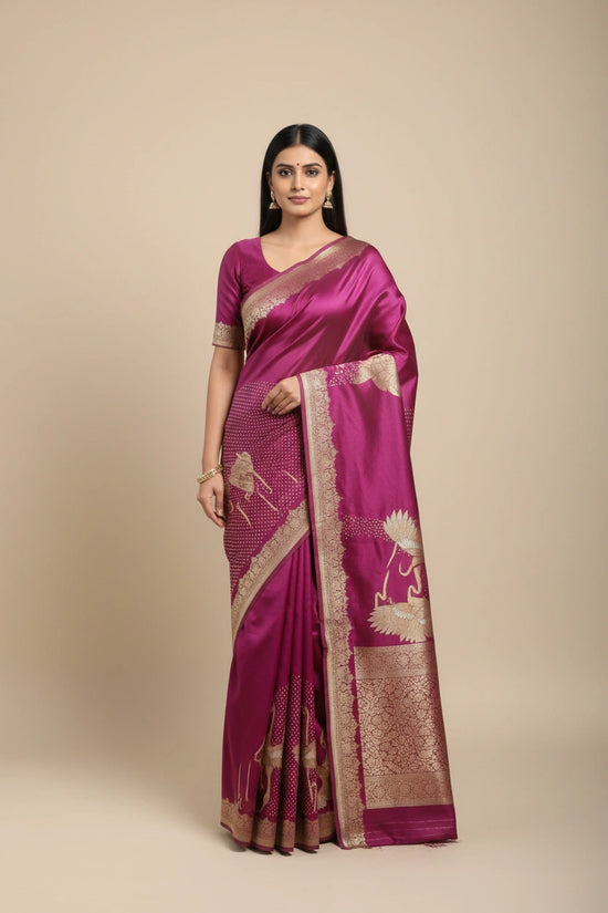 Banarasi Mashru Silk Saree with Intricate Zari Work | Rangoli