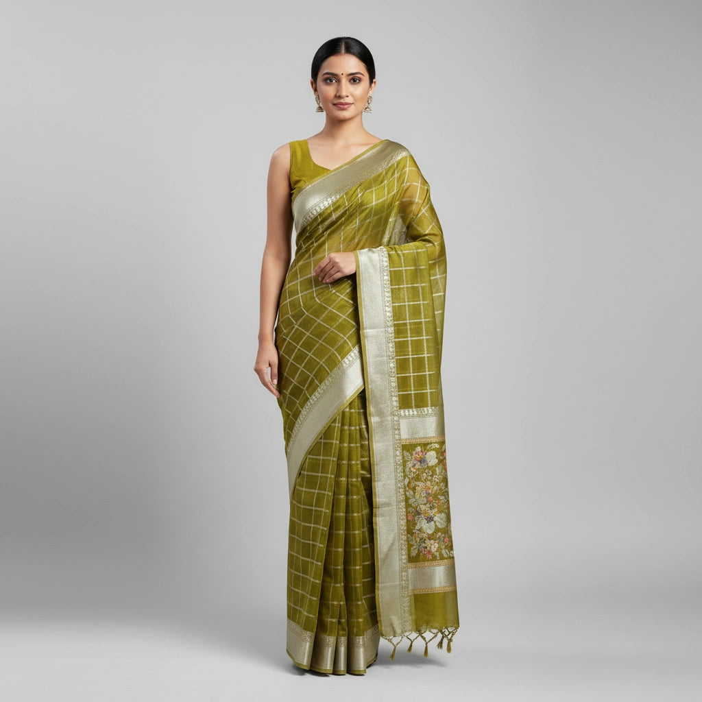 Banarasi Organza Saree with Intricate Weave