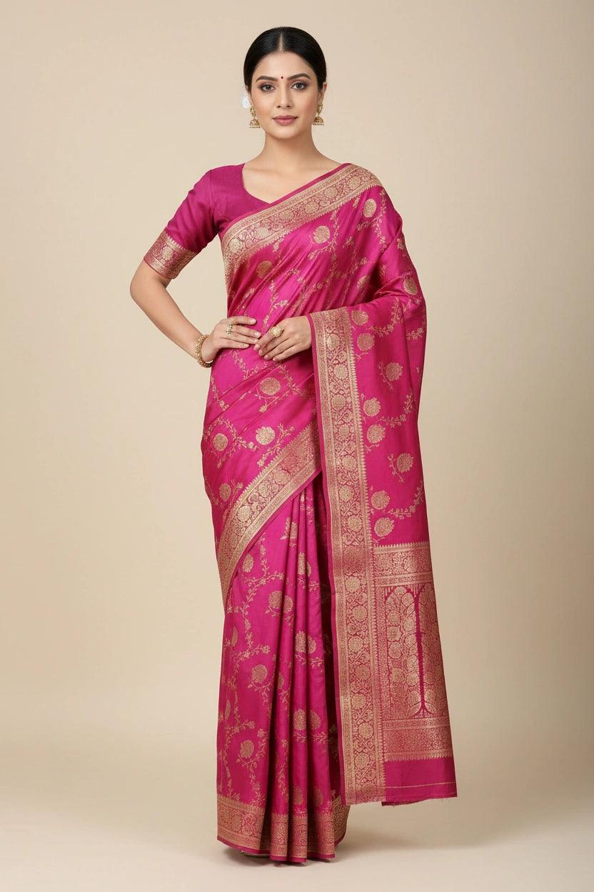 Heritage Zari Mashru Silk Banarasi Saree - Rangoli Sarees