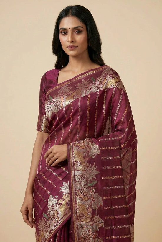 Pista Green Heritage Kota Banarasi Weaving Saree - Rangoli India