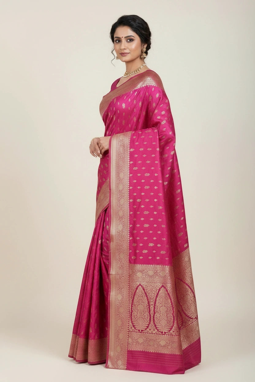 Designer Crepe Khaddi Silk Banarasi Silk Saree - Orange | Rangoli