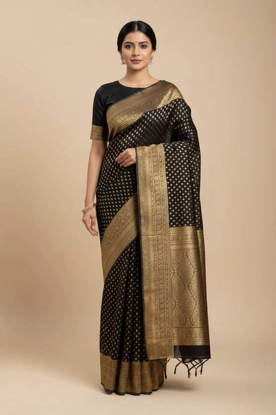 Heritage Zari Crepe Silk Banarasi Saree - Rangoli Sarees