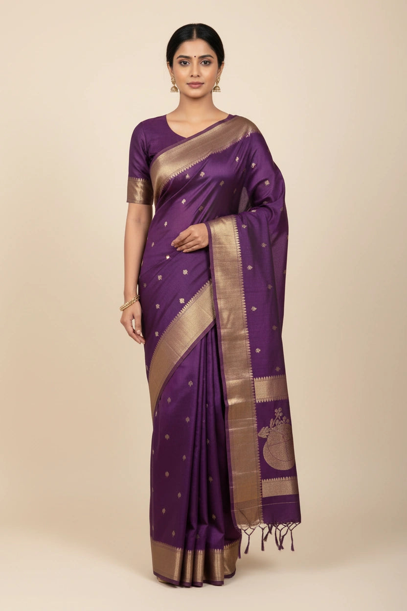 Banarasi Dola Silk Saree with Intricate Zari Work