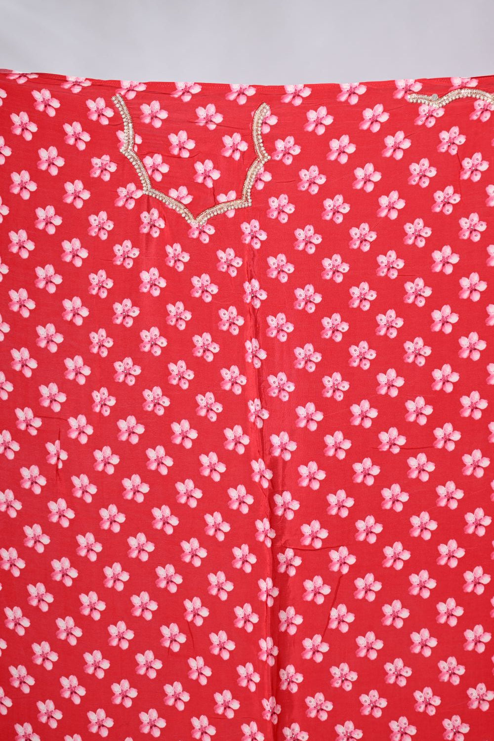 Pink & Red Crepe Silk Sarees