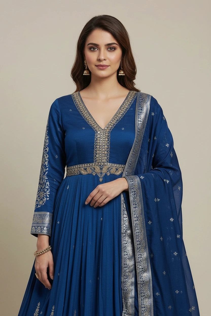 Artisan Chinon Chiffon Suit Gown - View 2 | Rangoli