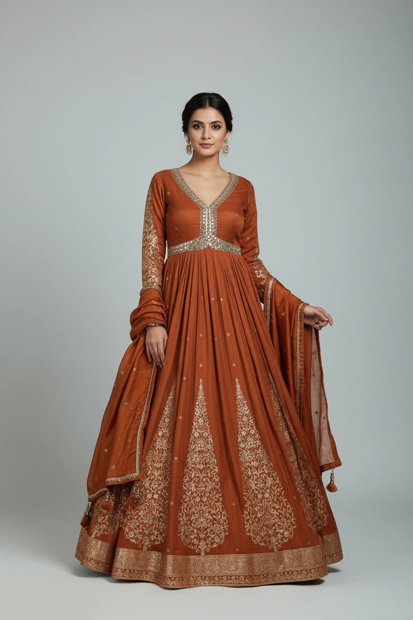 Artisan Chinon Chiffon Suit Gown - View 4 | Rangoli